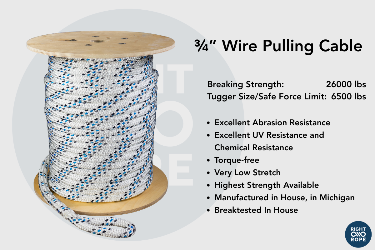 3 4 wire pulling rope specs