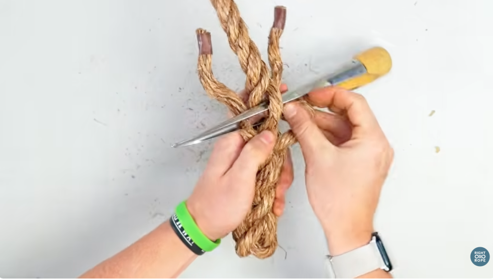 continue tucking back a splice