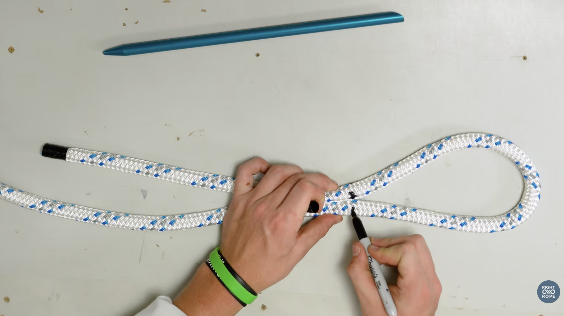 marking double braid splice