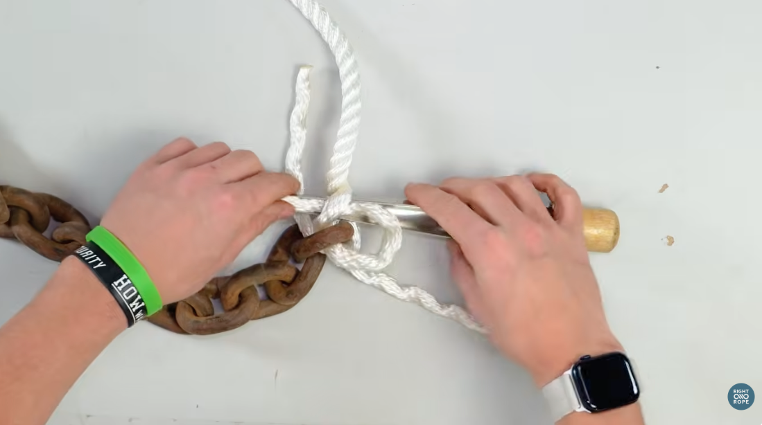 over one strand under another rope to chain splice how to