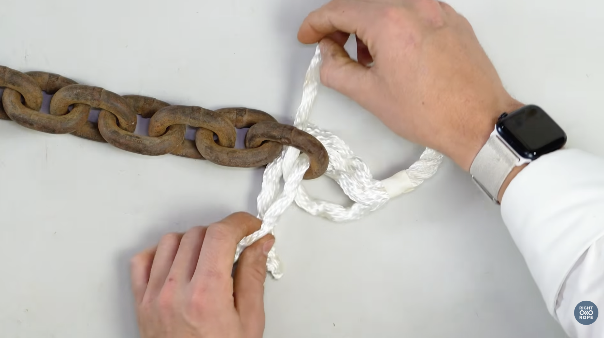 rope and chain splice orientation